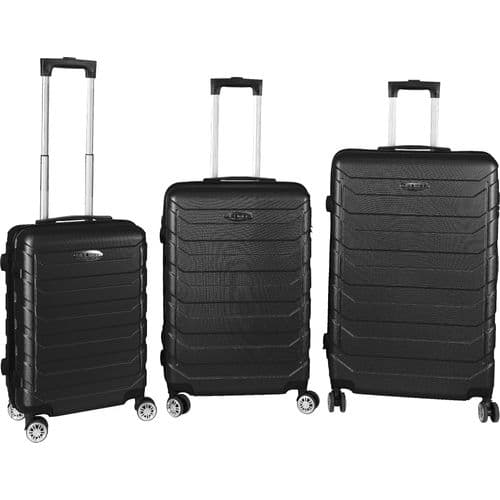 Trolley Koffer Reisekoffer 3er Kofferset Hartschalenkoffer Schwarz Größe S,M,L