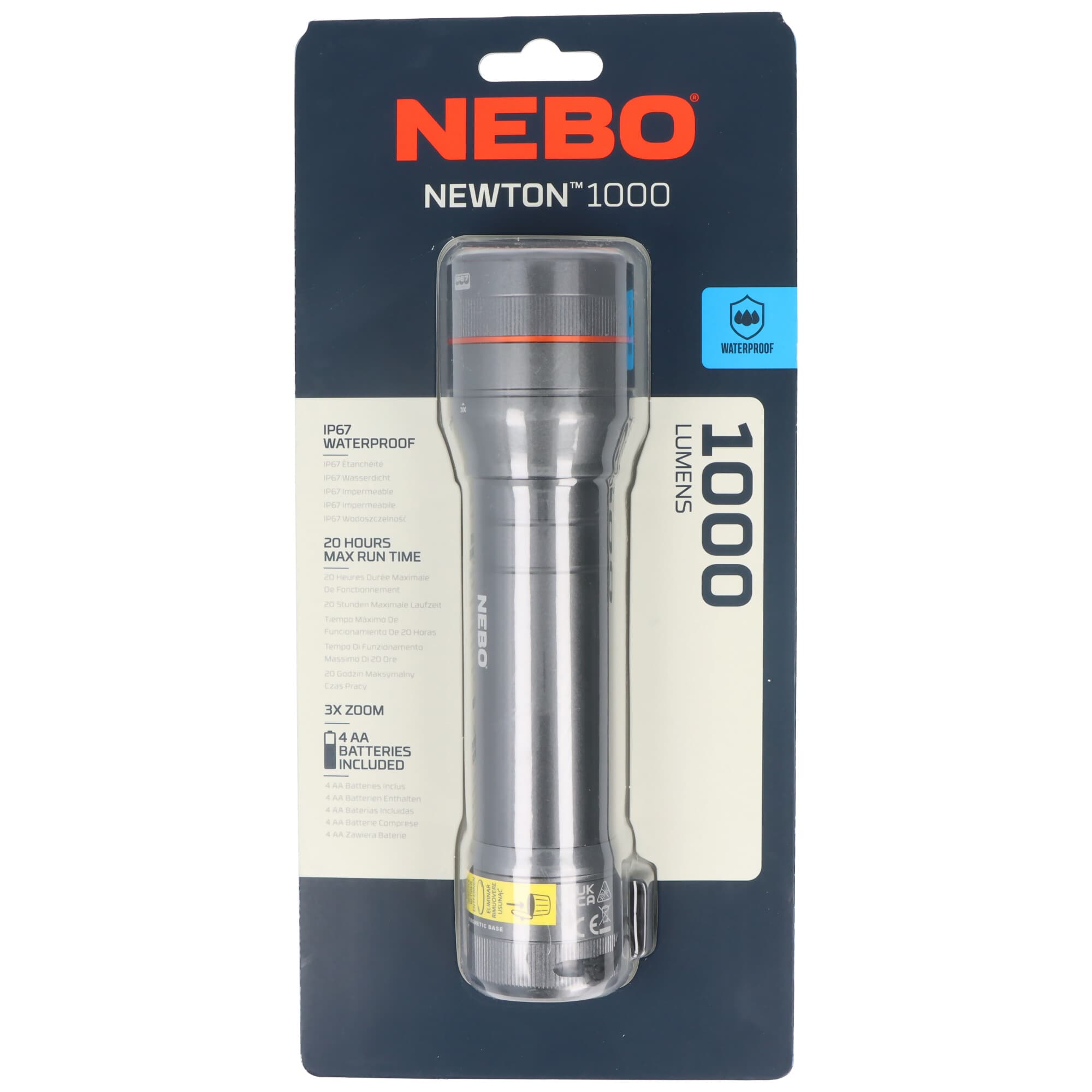 Lampe de poche LED Nebo NEB-FLT-0016-G Newton 1000 avec 1000 lumens et protection IP67