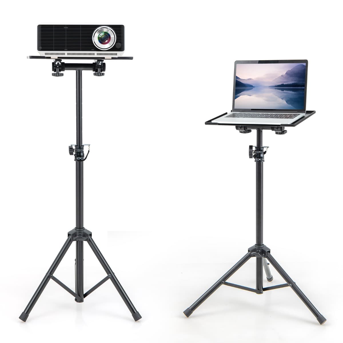 Trépied pour Projecteur à Hauteur Réglable 70-118,5CM Support Videoprojecteur pour Projecteur d'Ordi
